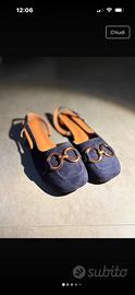 Scarpe blu finto camoscio mai usate!