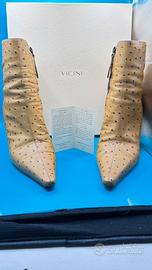 Tronchetti donna VICINI pelle “tipo struzzo” 38½