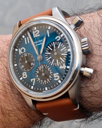Longines bigeye cassa in titanio quadrante blu 