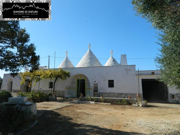 Ampio gruppo di trulli con lamia, garage