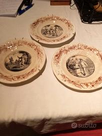 Tris  piatti antichi Villeroy & Boch 