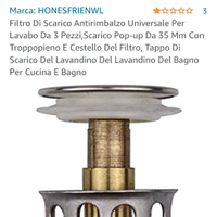 Tappo a scatto per lavabo e bidet