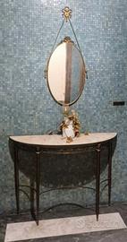 2 IMPORTANTI SPECCHI OVALI MOD. HOLLYWOOD REGENCY 