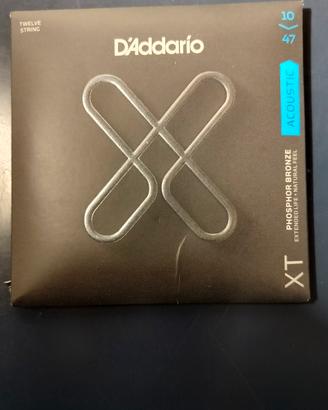 Corde D'Addario XTPAB 10-47 per chitarra 12 corde