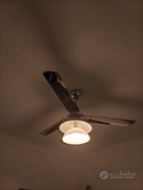 ventilatore a pale con lampadario e telecomando 