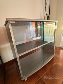 Mobile tv grigio e vetro