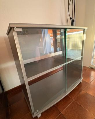 Mobile tv grigio e vetro