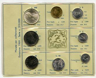 LOTTO DIVISIONALI 1969-70 ARGENTO 3 MONETE