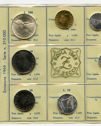 LOTTO DIVISIONALI 1969-70 ARGENTO 3 MONETE