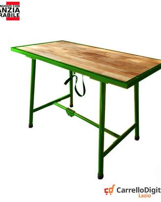 tavolo lavoro pieghevole in legno e acciaio Verde