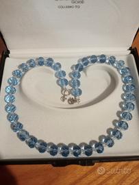 4 collane in argento 925 con cristalli 