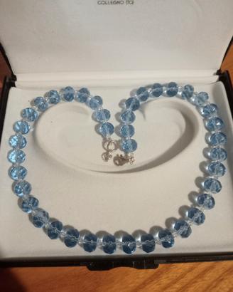 4 collane in argento 925 con cristalli 