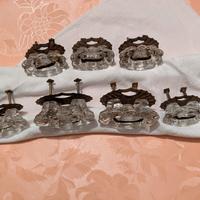 7 Pomoli Maniglie In Vetro E Ottone Anni 50