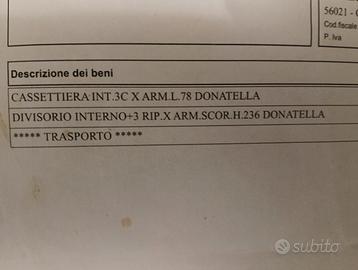 Armadio due ante 195 * 52 * 236 Pino chiaro 