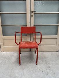 Sedia in ferro con braccioli anni ‘50