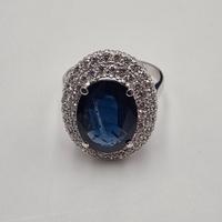 ANELLO ORO DIAMANTI E ZAFFIRO