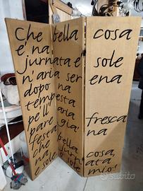 Separé in Juta con scritte (150 x 170)