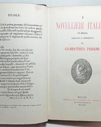I NOVELLIERI ITALIANI IN PROSA - PASSANO G. 1864