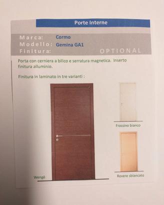 ANTA PER PORTA INTERNA GEMINA COLORE BIANCO