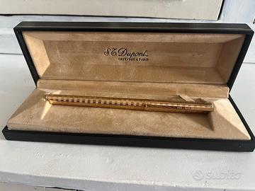 Penna stilografica DuPont placcata oro con pennino