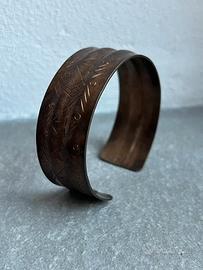 Bracciale Rigido Boho Etnico Effetto Ottone