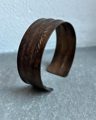 Bracciale Rigido Boho Etnico Effetto Ottone