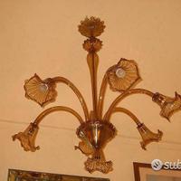 1930 Lampadario  Venini 7 luci. AUTENTICO