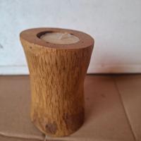 Portacandela-portalumino in legno