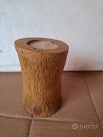 Portacandela-portalumino in legno