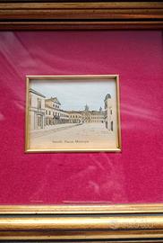 Quadro Vercelli Piazza Municipio. Lastra argento