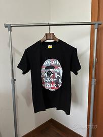 BAPE Graffiti Check Big Ape Head Tee (M) Black