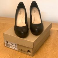 Decollette Clarks Black Leather (39,5) - NUOVE