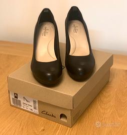 Decollette Clarks Black Leather (39,5) - NUOVE