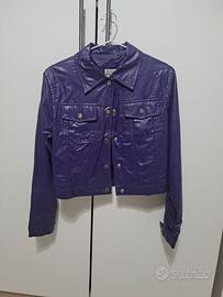 giubbino simil pelle color viola