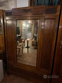 Armadio Vintage legno massello com specchio