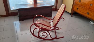 Sedia a dondolo Thonet per bambini, vintage