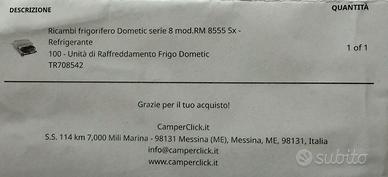 Gruppo Refrigerante Dometic RM 8555 Cod TR708542