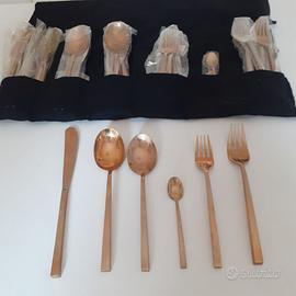 Set posate eleganti color oro brunito – 42 pezzi