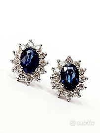 Orecchini Astralia oro bianco zaffiri diamanti