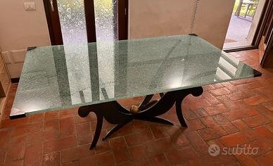 Tavolo in vetro temperato “cracked” pz unico