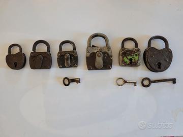 LOTTO STOCK 6 LUCCHETTI BURG SIDOR GERMANIA CHIAVI