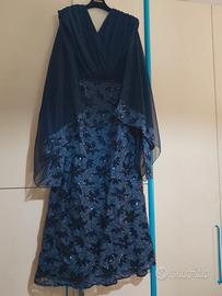 Abito lungo da cerimonia donna blu