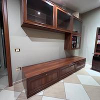 Parete attrezzata in legno di ciliegio