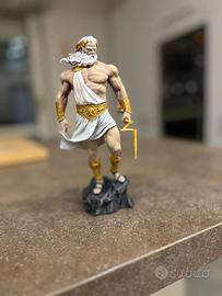 Statuina ispirata a Zeus in resina dipinta a mano