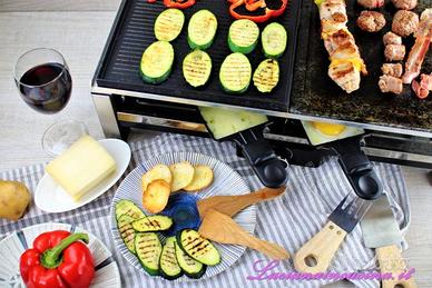 Piastra doppia griglia e raclette