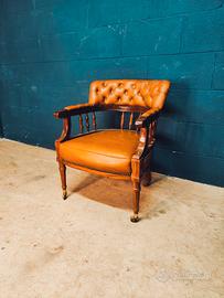 Poltrona Chester Chesterfield inglese vero cuoio 