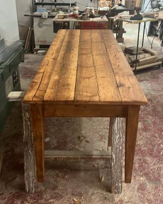 Tavola da pranzo restaurata antica di 263x80 cm