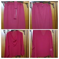 Gonna longuette con cintura+ maglia fucsia