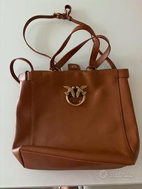 Borsa Pinko in pelle color cuoio