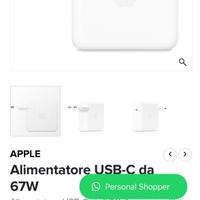 Apple alimentatore 67W per Mac Air M4 M3